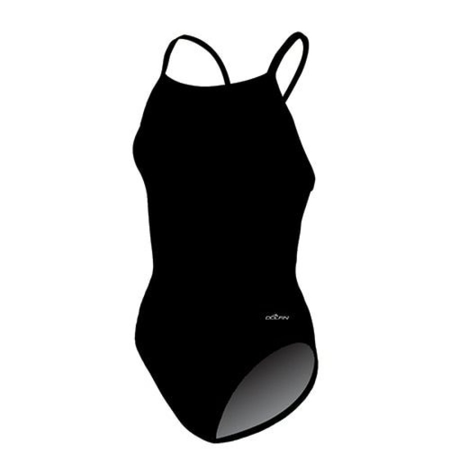 Wholesale * Brand New Womens Dolfin Team Solid V2 Back One Piece Swimsuit Black