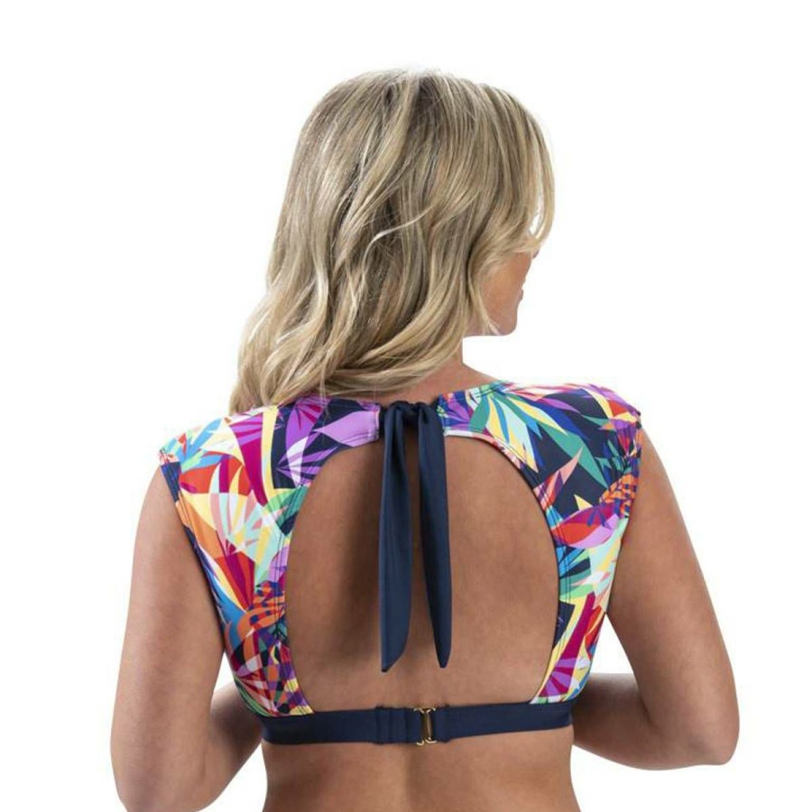 Best * Top 10 Swim Tops Womens Dolfin Aquashape Las Palmas Surplice Front Bikini Top Blue/Multi