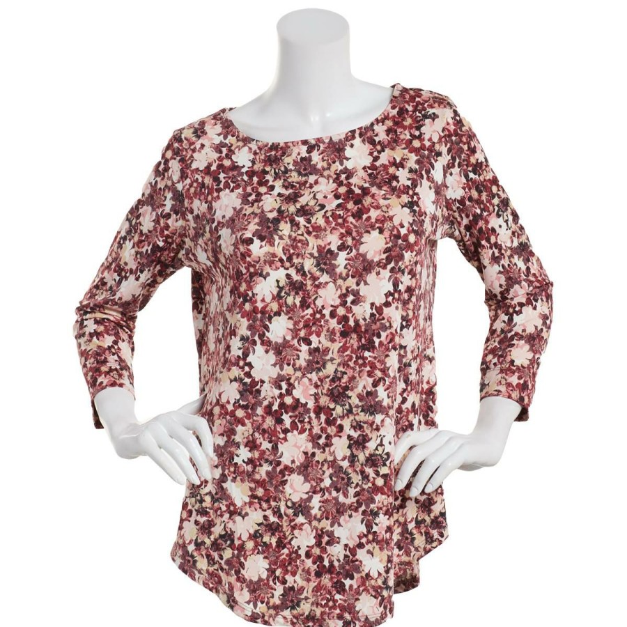 Online * Best Deal Tops Plus Size Emaline Key Items 3/4 Sleeve Blooming Floral Blouse Vanilla/Multi