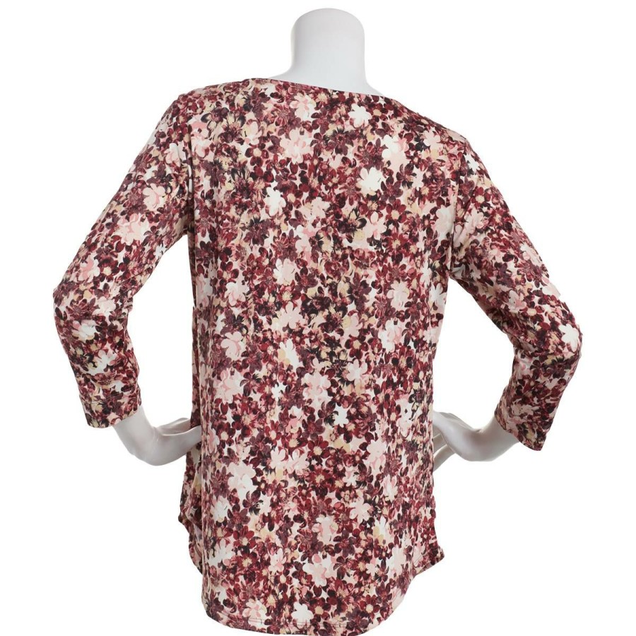 Online * Best Deal Tops Plus Size Emaline Key Items 3/4 Sleeve Blooming Floral Blouse Vanilla/Multi