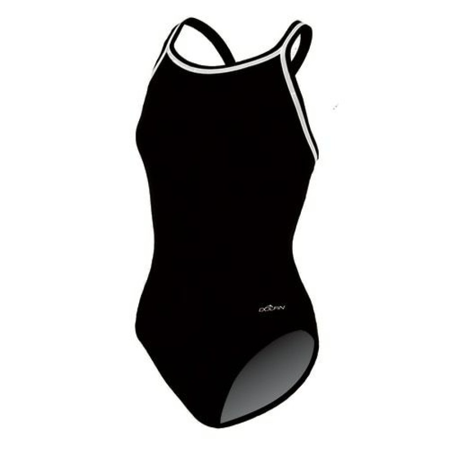 Clearance * Hot Sale Womens Dolfin Team Solid Dbx Back One Piece Swimsuit Black