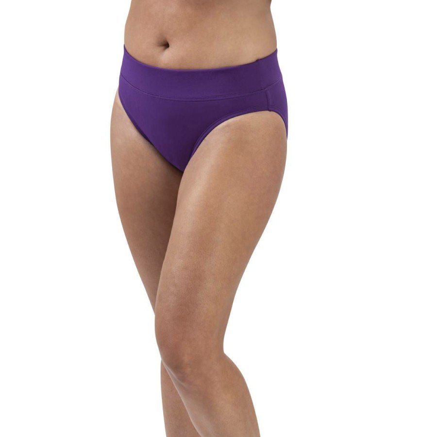 Clearance * Promo Swim Bottoms Womens Dolfin Aquashape Solid Moderate Brief Swimsuit Bottom Purple