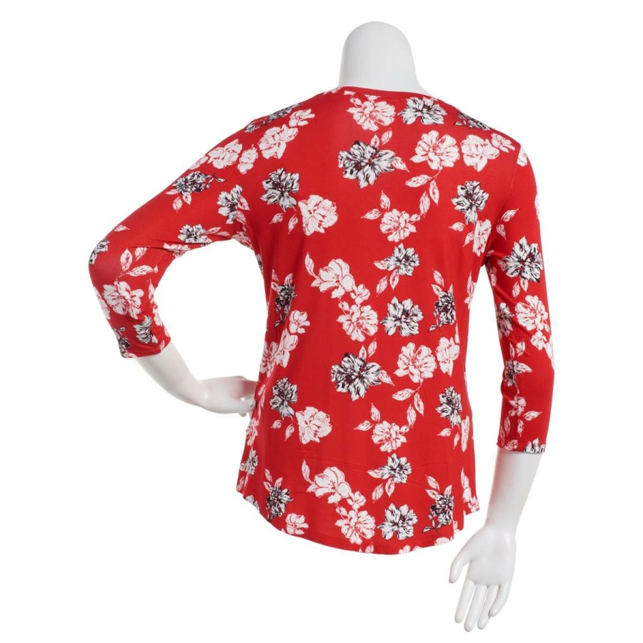 Hot * Budget Tops Womens Emaline Key Items 3/4 Sleeve Floral Top Apple/Multi