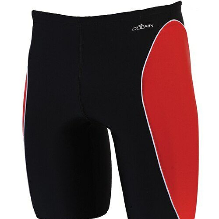 Online * Deals Swimsuits Mens Dolfin Team Panel Swim Trunks Black/Red/White Black-/-Red-/-White