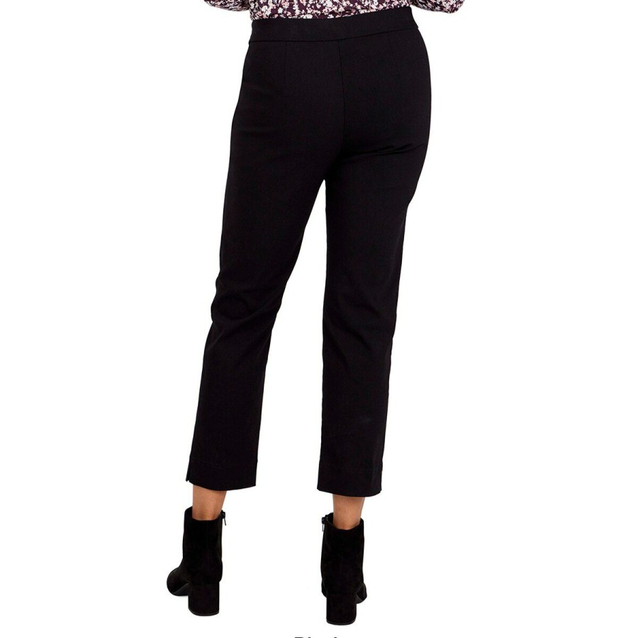 Best * Discount Plus Size Emaline Textured Stretch Solid Ankle Pants