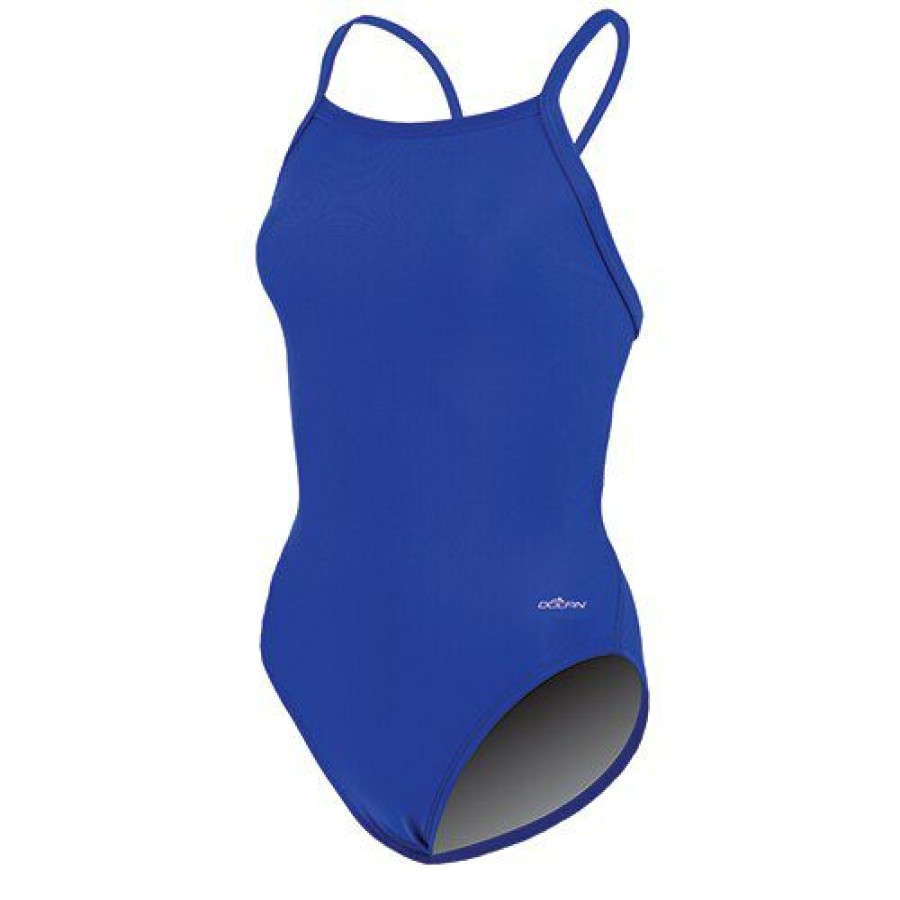 Wholesale * Outlet Womens Dolfin Team Solid V2 Back One Piece Swimsuit Royal