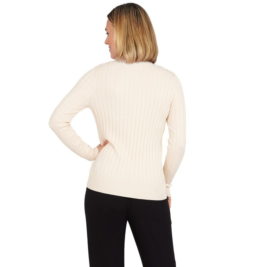 Online * Top 10 Sweaters & Cardigans Womens Emaline Alberta Solid V-Neck Pullover Sweater Cream