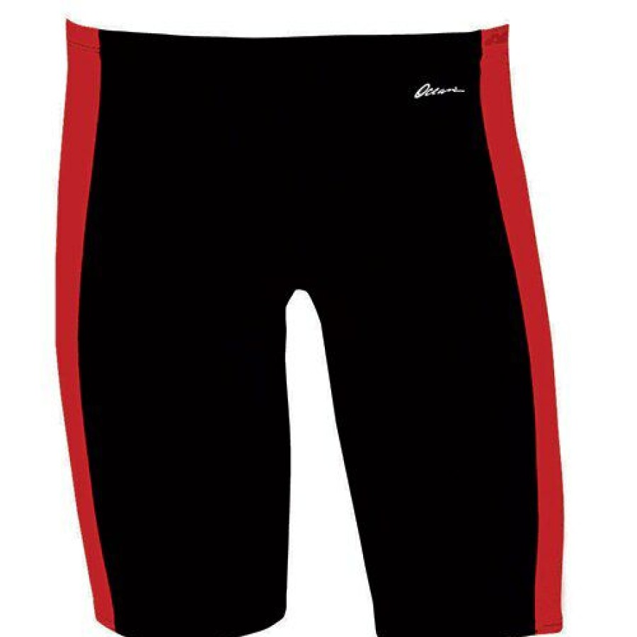 New * Budget Swimsuits Mens Dolfin Ocean Panel Jammer Swim Trunks Black/Red