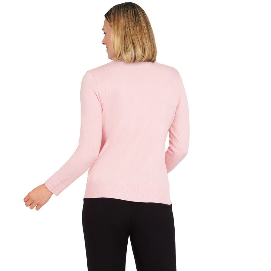 New * Cheapest Sweaters & Cardigans Petite Emaline Alberta Long Sleeve Solid Pullover Sweater Light-Pink