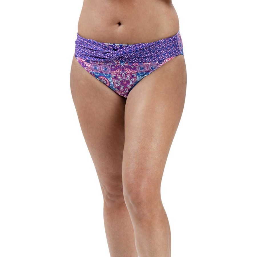 Online * Best Sale Womens Dolfin Aquashape Contemporary Patchwork Swim Bottoms Purple/Multi