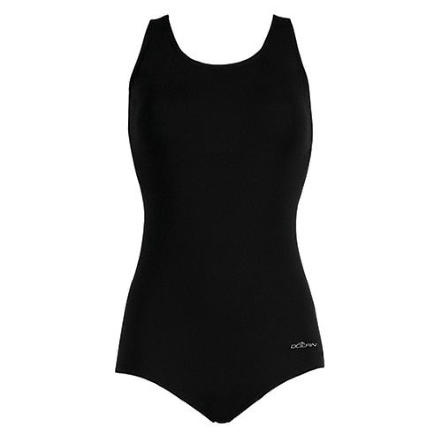 New * Top 10 Womens Dolfin Conservative Lap One Piece Swimsuit Black