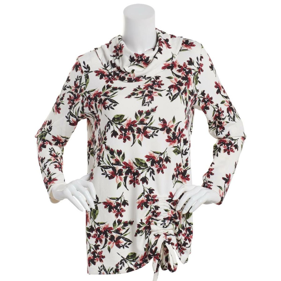 Online * Discount Tops Womens Emaline Alberta Long Sleeve Floral Cowl Neck Blouse Vanilla/Multi