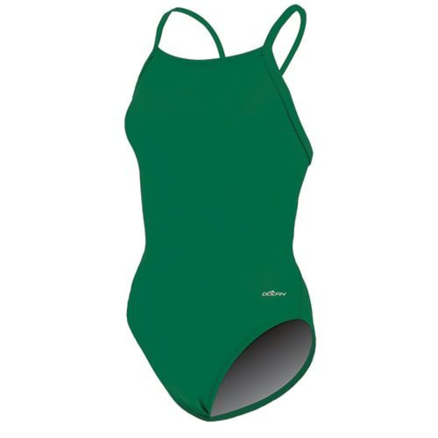 Online * Outlet Womens Dolfin Team Solid V2 Back One Piece Swimsuit Green