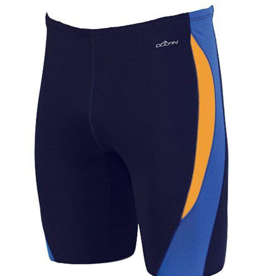 New * Cheapest Swimsuits Mens Dolfin Team Jammer Swim Trunks Navy/Black/Gold Navy-/-Black-/-Gold