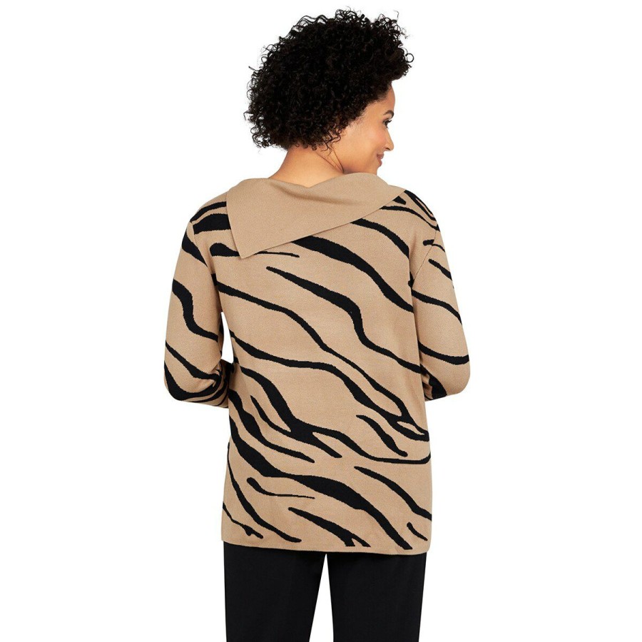 Hot * Best Reviews Of Tops Plus Size Emaline Alberta Animal Jacquard Print Pullover Top Camel/Black