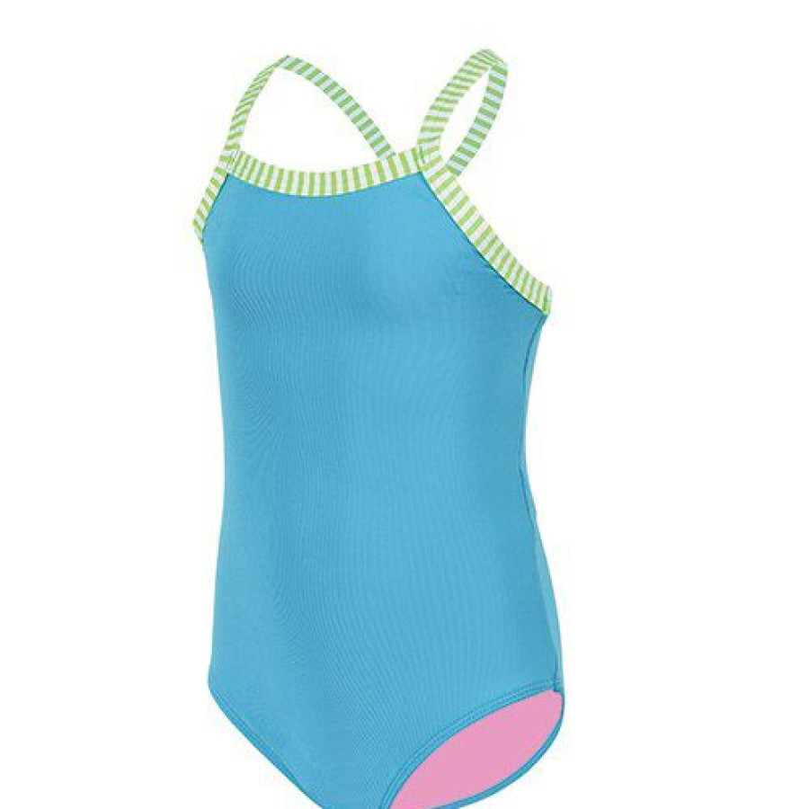 New * Best Deal Swimsuits Toddler Girl Little Dolfin Uglies Solid One Piece Swimsuit Turquoise