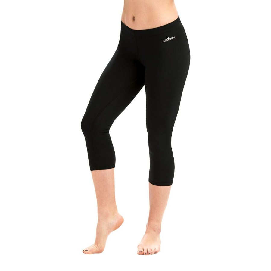 Wholesale * New Womens Dolfin Aquashape Solid Aqua Capri Swim Bottoms Black