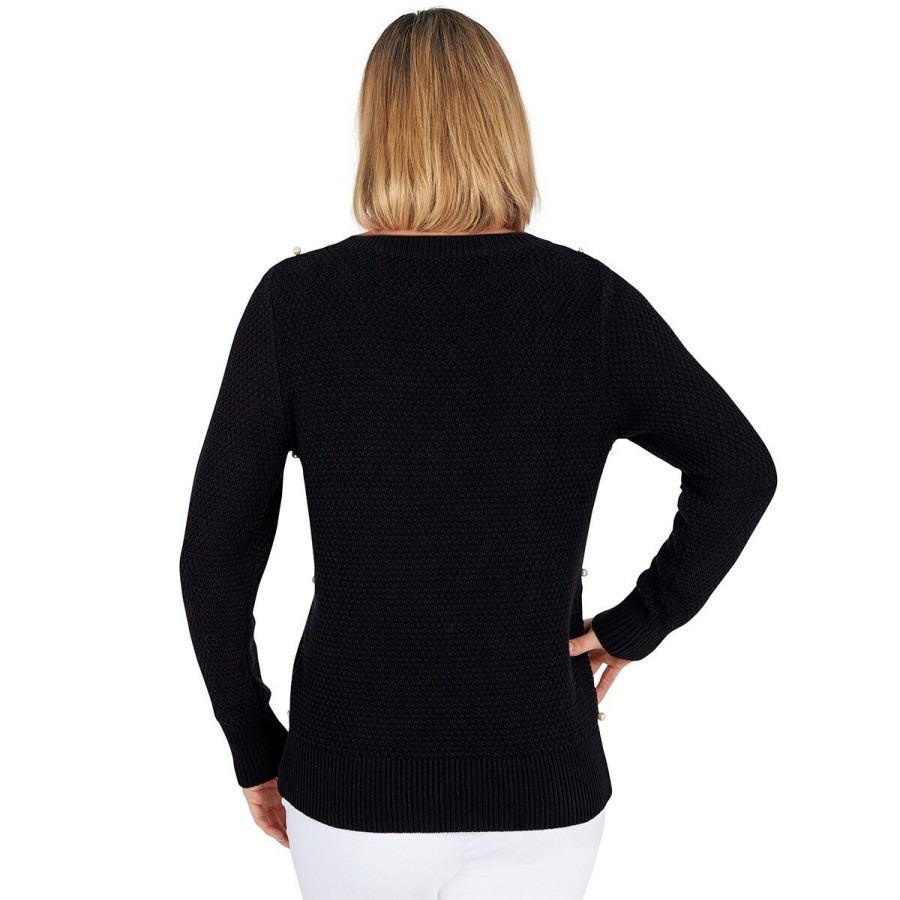 Best * Outlet Sweaters & Cardigans Petite Emaline Manitoba Long Sleeve Diamond Cable Sweater Black