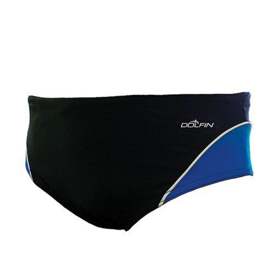 New * Flash Sale Swimsuits Mens Dolfin Team Panel Racer Swim Briefs Black/Royal